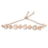 Rose Plated Sterling Silver Diamond Heart-Linked Bolo Bracelet (0.30 cttw, H-I Color, I2-I3 Clarity)-1 thumbnail 2