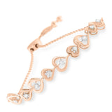 Rose Plated Sterling Silver Diamond Heart-Linked Bolo Bracelet (0.30 cttw, H-I Color, I2-I3 Clarity)-2 thumbnail 3