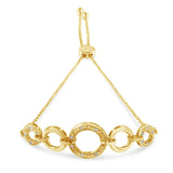 14K Yellow Gold Plated .925 Sterling Silver 1/10 Cttw Diamond Infinity Loop Adjustable Bolo Tennis Bracelet-1 thumbnail 2