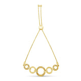 10K Yellow Gold over .925 Sterling Silver Diamond Accented Graduated Infinity Open Circle 6”-9” Adjustable Bolo Bracelet (H-I Color, I2-I3 Clarity)-3 thumbnail 4