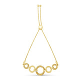 14K Yellow Gold Plated .925 Sterling Silver 1/10 Cttw Diamond Infinity Loop Adjustable Bolo Tennis Bracelet-3 thumbnail 4