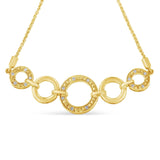 10K Yellow Gold over .925 Sterling Silver Diamond Accented Graduated Infinity Open Circle 6”-9” Adjustable Bolo Bracelet (H-I Color, I2-I3 Clarity)-4 thumbnail 5