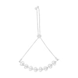 925 sterling silver woven heart bolo bracelet with heart diamond stone thumbnail 1