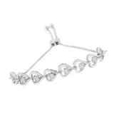 Sterling Silver Diamond Woven Heart Bolo Bracelet (0.1 cttw, H-I Color, I2-I3 Clarity)-3 thumbnail 4