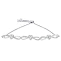 925 sterling silver bolo bracelet with heart diamond accents and infinity charm