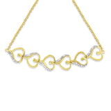 14K Yellow Gold Plated .925 Sterling Silver Diamond Accent Heart Link Bolo Bracelet (H-I Color, I2-I3 Clarity)-3 thumbnail 4