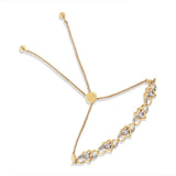 14K Yellow Gold Plated .925 Sterling Silver 1/10 Cttw Diamond Infinity Heart Shaped 4”-10” Adjustable Bolo Bracelet (H-I Color, I2-I3 Clarity)-0 thumbnail 1