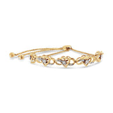 14K Yellow Gold Plated .925 Sterling Silver 1/10 Cttw Diamond Infinity Heart Shaped 4”-10” Adjustable Bolo Bracelet (H-I Color, I2-I3 Clarity)-1 thumbnail 2
