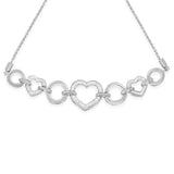 .925 Sterling Silver Diamond Accent Interlinking Triple Heart 4”-10” Adjustable Bolo Tennis Bracelet Bolo Bracelet (H-I Color, I2-I3 Clarity)-1 thumbnail 2