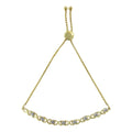 10K yellow gold bolo bracelet with heart diamond stones and X-links