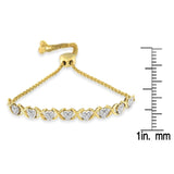 10K Yellow Gold over .925 Sterling Silver 1/10 Cttw Diamond Heart and X-Link 6”-9” Adjustable Bolo Bracelet (H-I Color, I2-I3 Clarity)-3 thumbnail 4