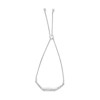 .925 Sterling Silver Diamond Cushion Frame Heart-Sides Twist 4”-10” Adjustable Bolo Tennis Bolo Bracelet (I-J Color, I3 Clarity)