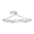 .925 Sterling Silver 1/10 Cttw Diamond Heart Link Adjustable Bolo Bracelet (I-J Color, I2-I3 Clarity) - 4 to 10 Inches-0