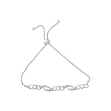 .925 Sterling Silver 1/10 Cttw Diamond Heart Link Adjustable Bolo Bracelet (I-J Color, I2-I3 Clarity) - 4 to 10 Inches-3 thumbnail 4