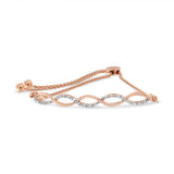 .925 Sterling Silver Diamond Infinity Twist 4”-10” Adjustable Bolo Bracelet (I-J Color, I2-I3 Clarity)-1 thumbnail 2