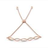 .925 Sterling Silver Diamond Infinity Twist 4”-10” Adjustable Bolo Bracelet (I-J Color, I2-I3 Clarity)-3 thumbnail 4