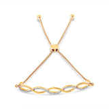 .925 Sterling Silver Diamond Infinity Twist 4”-10” Adjustable Bolo Bracelet (I-J Color, I2-I3 Clarity)-2 thumbnail 3