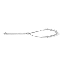 .925 Sterling Silver Diamond Accent Heart and Wave Link Bolo Bracelet (I-J Color, I2-I3 Clarity) - 6