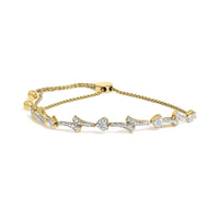 .925 Sterling Silver Diamond Accent Heart and Wave Link Bolo Bracelet (I-J Color, I2-I3 Clarity) - 6