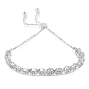 Sterling Silver Diamond Bolo Bracelet (0.1 cttw, I-J Color, I3 Clarity)-1