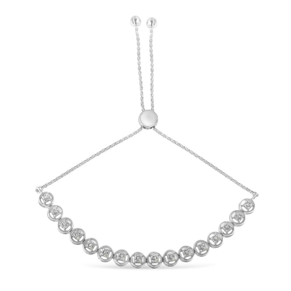 Sterling Silver Diamond Bolo Bracelet (0.1 cttw, I-J Color, I3 Clarity)