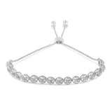 925 sterling silver bolo bracelet with round diamond stones, 0.25 cttw thumbnail 1