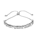 925 sterling silver X link bolo bracelet with round diamond stones