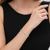 .925 Sterling Silver 1/10 Cttw Diamond X Link Bolo Bracelet (I-J Color, I2-I3 Clarity)-2 thumbnail 3