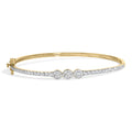 10K Yellow Gold Plated .925 Sterling Silver 2.0 Cttw Lab Grown Diamond Bezel Set Bangle Bracelet-0