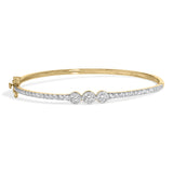 10K Yellow Gold Plated .925 Sterling Silver 2.0 Cttw Lab Grown Diamond Bezel Set Bangle Bracelet-0 thumbnail 1