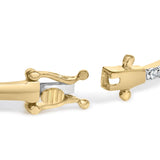 10K Yellow Gold Plated .925 Sterling Silver 2.0 Cttw Lab Grown Diamond Bezel Set Bangle Bracelet-1 thumbnail 2