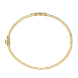 10K Yellow Gold Plated .925 Sterling Silver 2.0 Cttw Lab Grown Diamond Bezel Set Bangle Bracelet-3 thumbnail 4