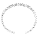 .925 Sterling Silver 1/4 Cttw Diamond Rondelle Graduated Ball Bead Cuff Bangle Bracelet (I-J color, I2-I3 clarity) - Fits wrists up to 7 1/2 inches-4 thumbnail 5