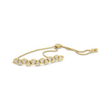 Yellow Gold Plated .925 Sterling Silver 1/2 Cttw Diamond Sideways Hearts Bolo Bracelet (H-I Color, I1-I2 Clarity) - 4”-10” Adjustable-4 thumbnail 5