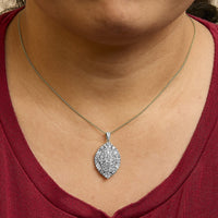 14K White and Yellow Gold 2.00 Cttw Diamond Cluster Pear Shaped Pendant Necklace (G-H Color, SI2-I1 Clarity) -20