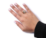 10K Two-Toned 1/2 Cttw Round And Baguette-Cut Composite Pear Head Diamond Ring (H-I Color, I2-I3 Clarity)-4 thumbnail 5