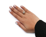 10K Yellow Gold 1/2 Cttw Round and Baguette Diamond Flower Swirl Cocktail Ring (I-J Color, SI2-I1 Clarity)-4 thumbnail 5