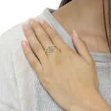 14K Yellow Gold Plated .925 Sterling Silver 1/4 Cttw Diamond Interlocking Loop Open Shank Bypass Ring (I-J Color, I1-I2 Clarity)-4 thumbnail 5