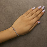.925 Sterling Silver Created Ruby and Sapphire Adjustable Tennis Chain Bracelet-3 thumbnail 4
