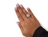 14K White Gold 1.00 Cttw Baguette and Princess-Cut Diamond Cocktail Art Deco Style Ring (H-I Color, SI1-SI2 Clarity)-4 thumbnail 5