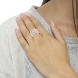 .925 Sterling Silver 1/4 Cttw Prong Set Round-Cut Diamond Bypass Ring (I-J Color, I1-I2 Clarity)-4 thumbnail 5