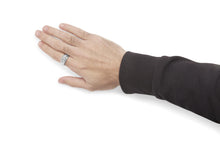 Men's .925 Sterling Silver 1/3 Cttw Diamond Channel Set 3 Stone Ring Band (I-J Color, I3 Clarity)-4