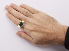 Men's 10K Yellow Gold 1.00 Cttw Cushion Cluster Black and White Diamond Statement Ring (I-J Color, I2-I3 Clarity)-4