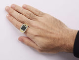 Men's 14K Yellow Gold Plated .925 Sterling Silver 1 1/2 Cttw White and Black Treated Diamond Cluster Ring (Black / I-J Color, I2-I3 Clarity)-4 thumbnail 5