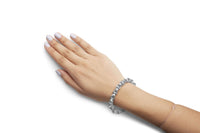 14K White Gold 1/2 Cttw Diamond Knotted Byzantine Link Bracelet (H-I Color, I2-I3 Clarity) - 7