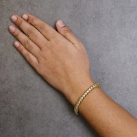 18K Yellow Gold 4.0 Cttw Round-Cut Diamond S-Link 7