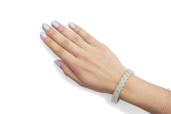 10K Yellow Gold 5.00 Cttw Round-Cut Diamond Link 7