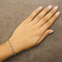 14k White Gold 2 1/4 Cttw Champagne Diamond Bar Link 7