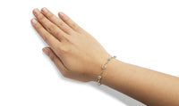 10k Two-Tone Gold 1/3 Cttw Diamond Pave Set Heart S-Link 7.25