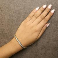 14K Yellow Gold 8.00 Cttw Half Bezel Set Diamond Tennis Bracelet (H-I Color, SI2-I1 Clarity) - 7